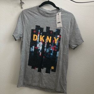 BRAND NEW Grey DKNY Tshirt Small Casual Logo Print